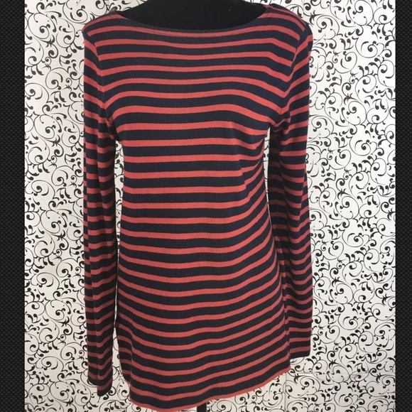J. Crew Factory Sweaters - J.Crew Red/Blue Stripe Pullover Sweater